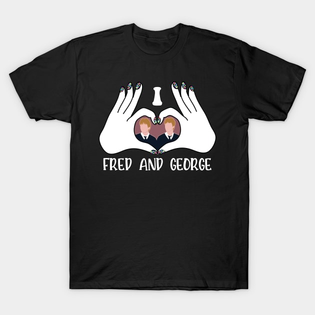 I love Fred and George Gift, Fred And George Weasly T-Shirt by Vixel Art